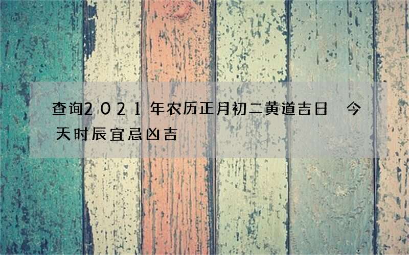 查询2021年农历正月初二黄道吉日 今天时辰宜忌凶吉